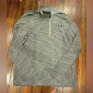 Men’s 1/4 Zip Under Armour Heat Gear Pullover Size L Light Gray